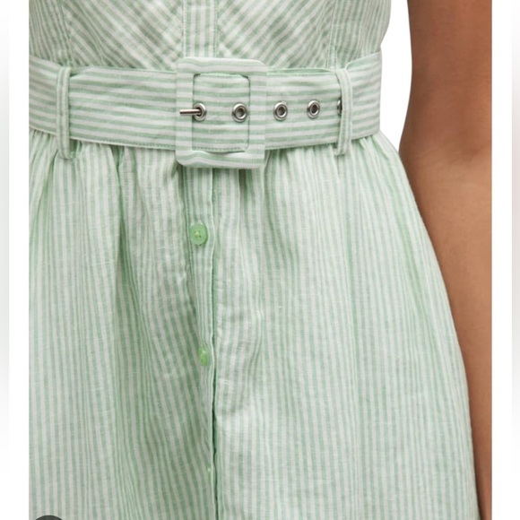 Jonathan Simkhai Sz L Dress Leighton Linen midi Sundress Designer Luxury Preppy - Picture 6 of 10